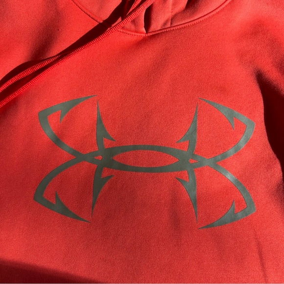 Under Armour | Fishing Hoodie | Size Mens L | Orange - Picture 3 of 8